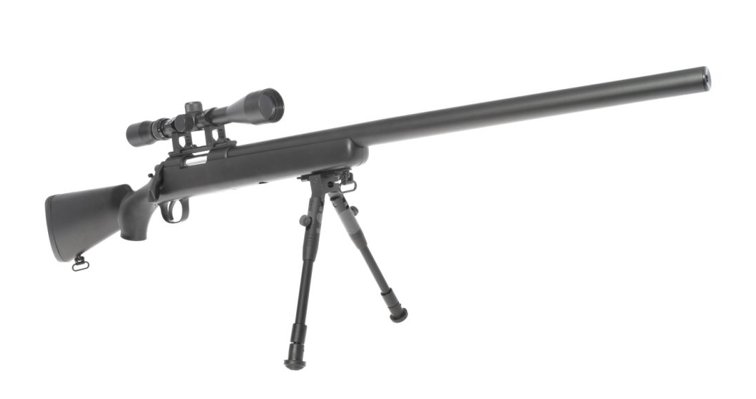 Well MB03 VSR10 Spring Sniper Rifle (Upgraded Steel Parts - Nylon Body - with Scope and Bipod) - Image 2