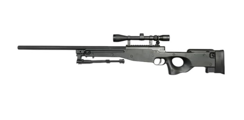 Well MB01 L96 Spring Sniper Rifle (Upgraded Steel Parts - Nylon Body - with Scope and Bipod)