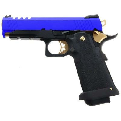 Armorer Works Custom 4.3 Hi-Capa GBBP (Gold - Black Frame - AW-HX2711 - BLUE)
