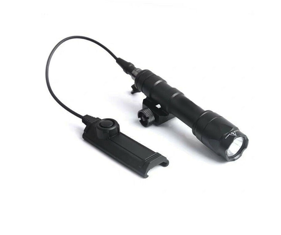 Rebel M600C 340 Lumen Tactical Flashlight + Dual Function Tape Switch - Black