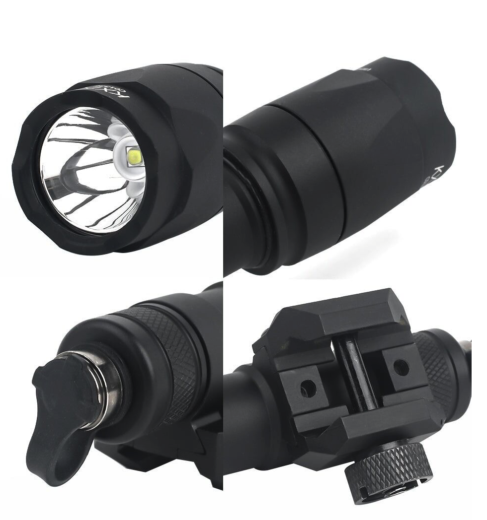 Rebel M600C 340 Lumen Tactical Flashlight + Dual Function Tape Switch - Black - Image 3