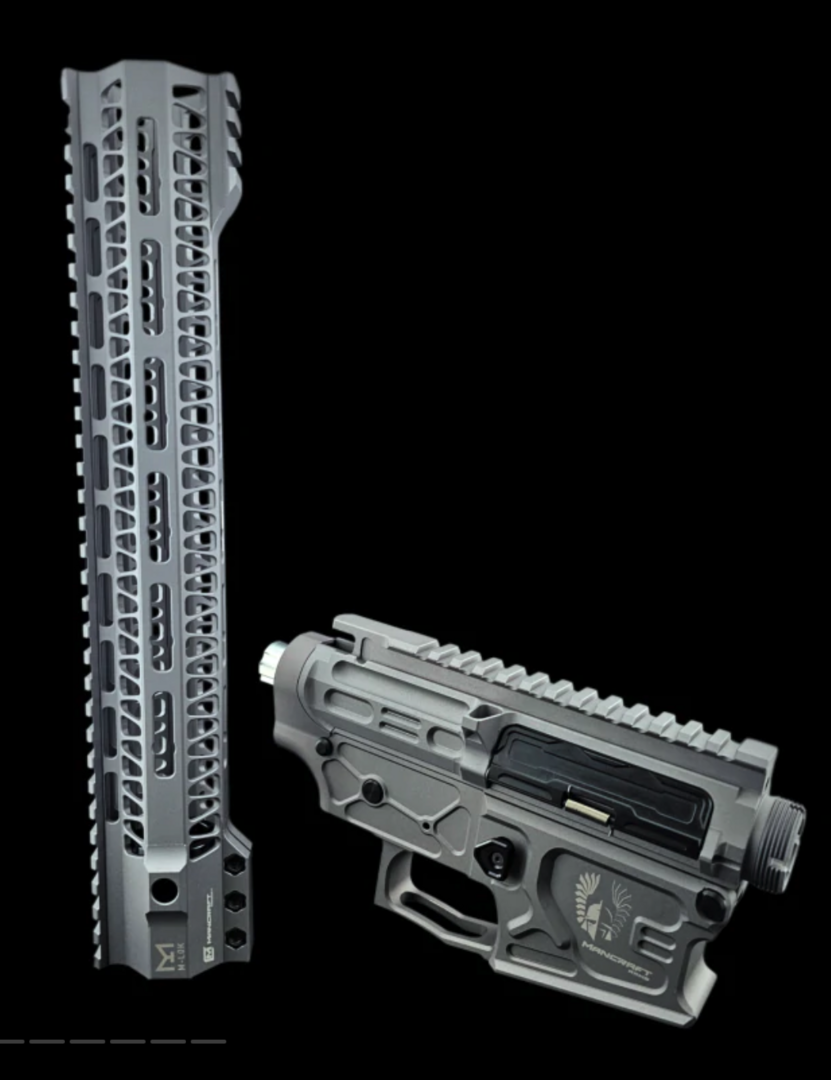Mancraft CNC M4 Tactical Airsoft Receiver and Handguard Set – Titanium Gray