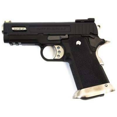 WE HI-CAPA 3.8 GEN2 E-FORCE GBB PISTOL (BLACK) (SILVER BARREL)