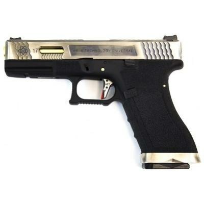 WE EU7 E-FORCE GBB PISTOL (SILVER|BLACK) (GOLD BARREL)