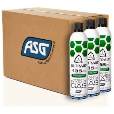 ASG ultrair green low Power Gas 570ml (135 psi ) Team Box of 36
