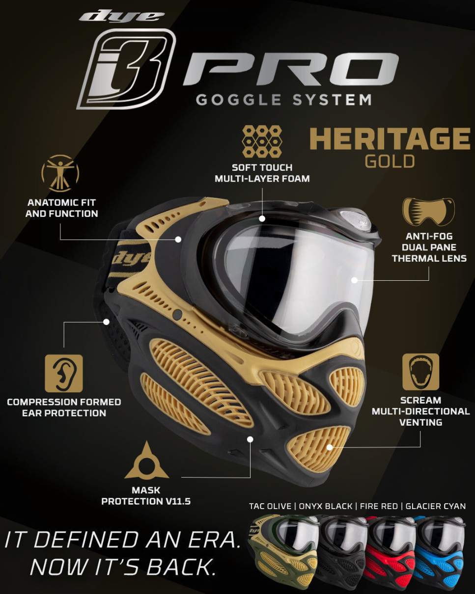 DYE i3 Pro Goggle - Heritage Gold - Image 6