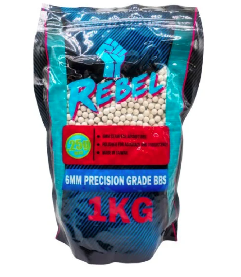 Rebel Precision BIO 6mm BBs 1kg Bag - 0.25g