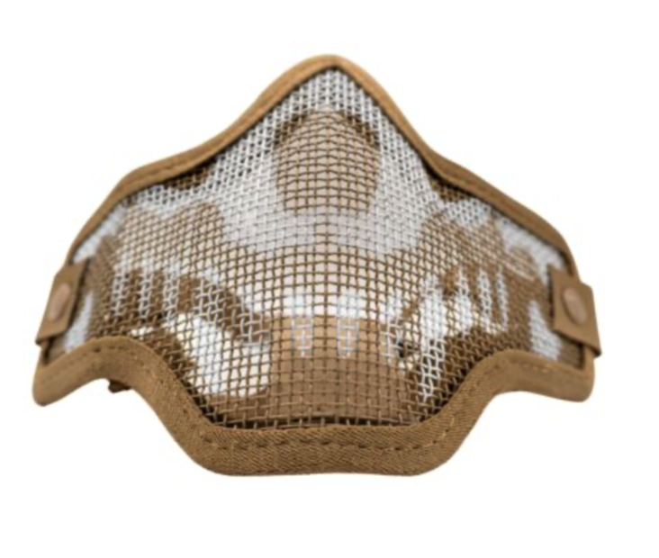 Rebel Precision Steel Lower Face Mask Skull TAN