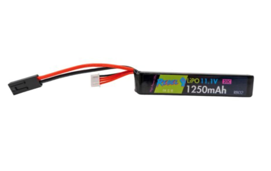 Rebel Battery - 1250mAh Lipo 11.1V 20C Stick - Mini Tamiya