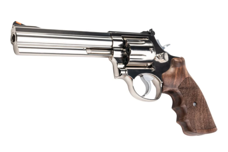 Ares S&W 686 6-inch Full Metal CO2 Airsoft Revolver with Real Wood Grips (Silver - APR-004) - Image 2